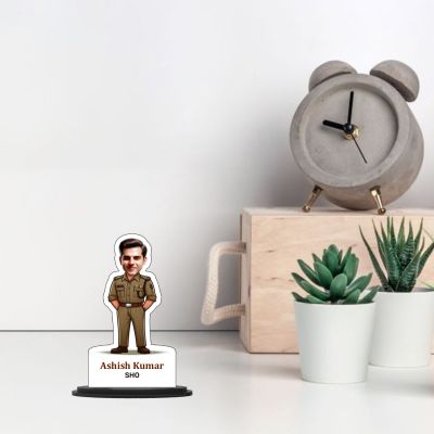 Personalized Police Caricature Gift for Police Man  Caricature Photo Frame For Police Officer  Birthday Gift For Police Officer  Gift for Friends, Brother, Husband